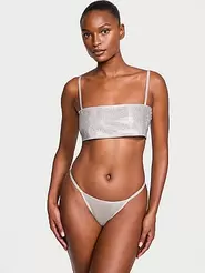 Oferta de Conjunto de bralette bandeau brillante y braguitas por 41,99€ en Victoria's Secret