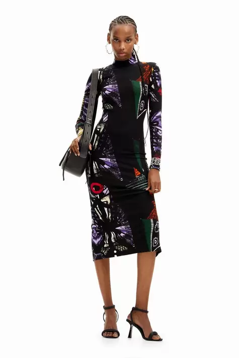 Oferta de New collection Vestido midi arty M. Christian Lacroix por 89,95€ en Desigual