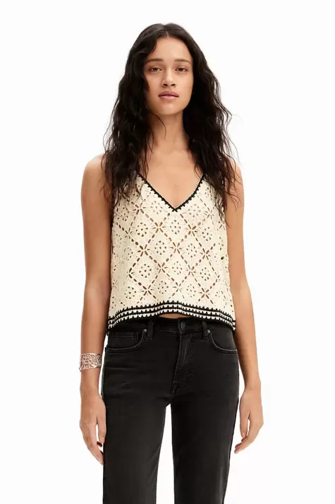 Oferta de New collection Camiseta tirantes crochet por 49,95€ en Desigual