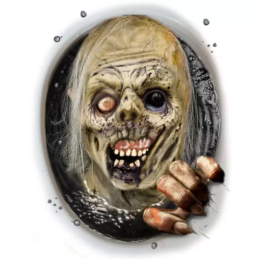 Oferta de Sticker Tapa WC Zombie 30x40cm por 3,5€ en Disfraces Merlín