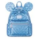 Oferta de Loungefly, minimochila lentejuelas Minnie Mouse, Blue Hydrangea Colour Story por 95€ en Disney