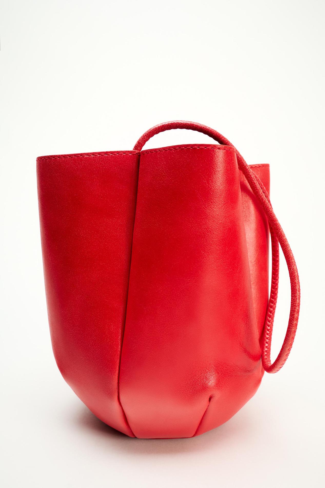 Bolso Saco Zara Studded Mini Mujer Rojas Con Bolsos De Piel