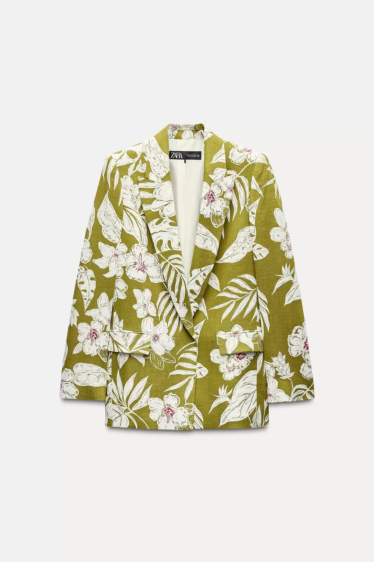 Oferta de BLAZER ESTAMPADO FLORAL CON LINO por 17,99€ en ZARA