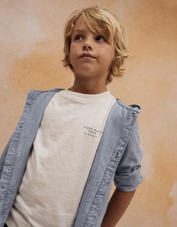 Oferta de Camiseta de Algodón para Niño 'Stork Watch Crew', Blanco por 9,99€ en Zippy