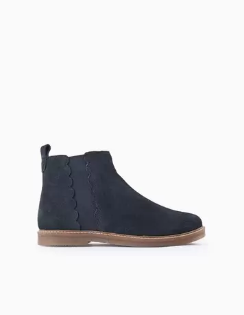 Oferta de Botas Chelsea de Ante para Niña, Azul Oscuro por 49,99€ en Zippy