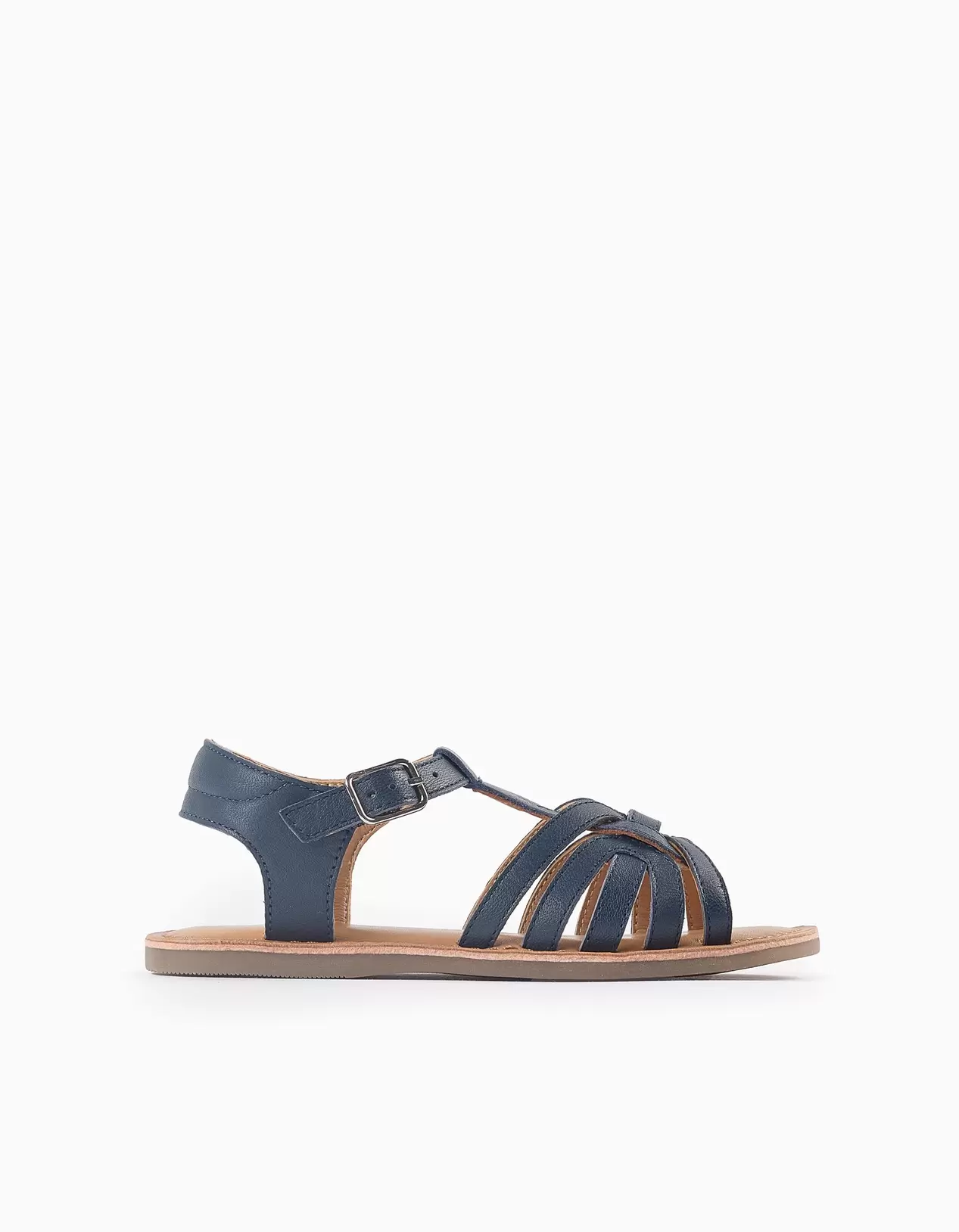 Oferta de Leather Sandals for Girls, Dark Blue por 29,99€ en Zippy