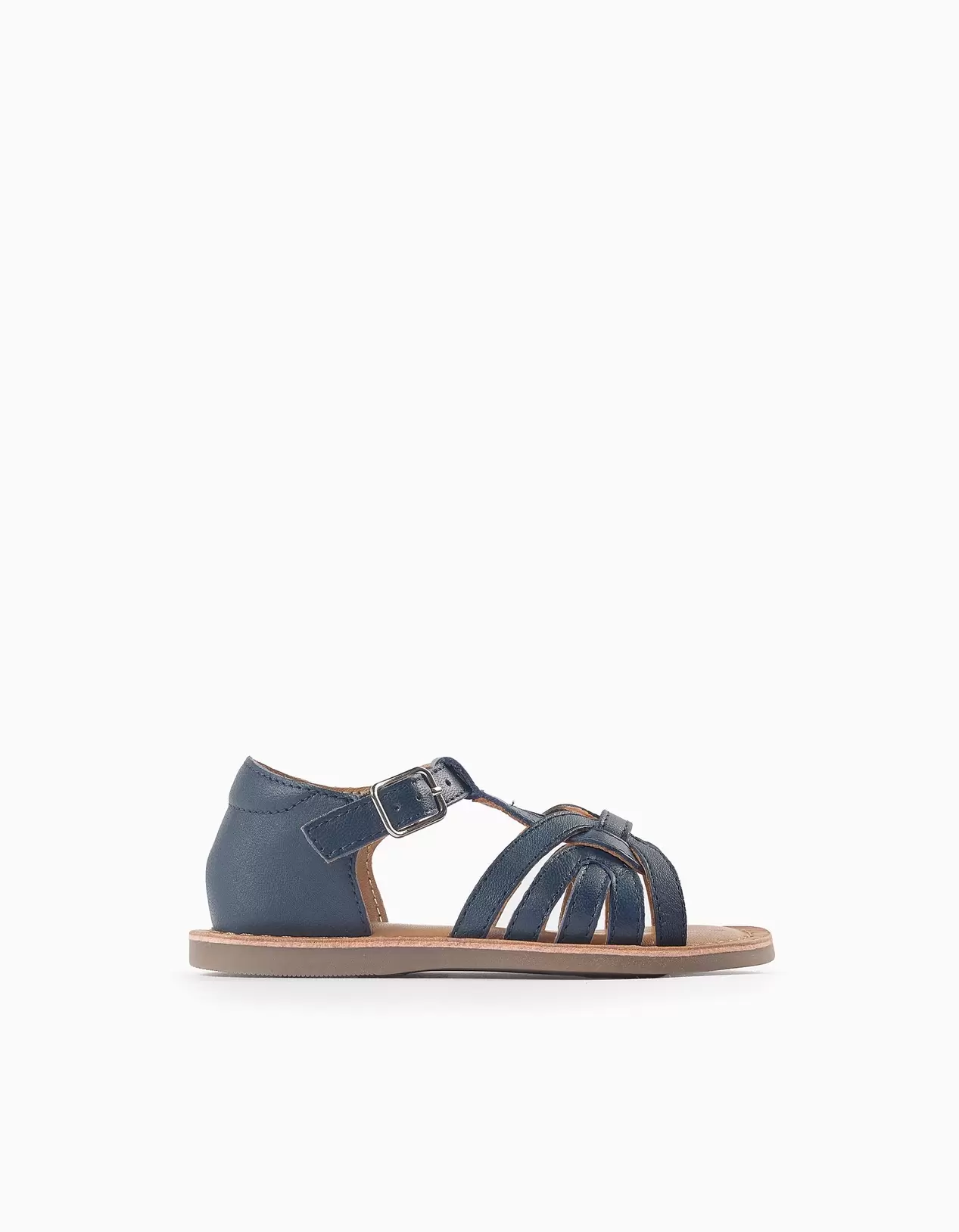 Oferta de Leather Sandals for Baby Girls, Dark Blue por 29,99€ en Zippy