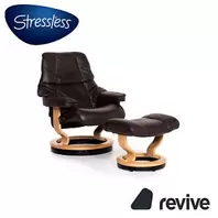 Oferta de Stressless Reno Leder Sessel Braun Größe M inkl. Hocker Dunkelbraun Relaxsessel por 1649€ en eBay