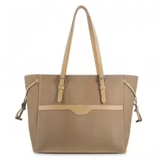 Oferta de Bolso Shopping mujer en lona y piel vacuno color moca - Base por 125€ en El Potro