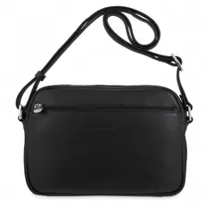 Oferta de Bolso bandolera mediano 3 cremalleras en piel vacuno color negro - Floater por 135€ en El Potro