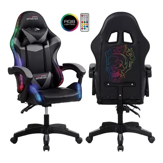 Oferta de Silla gaming AMSTRAD 900 LED SKULL por 99,94€ en Electro Depot