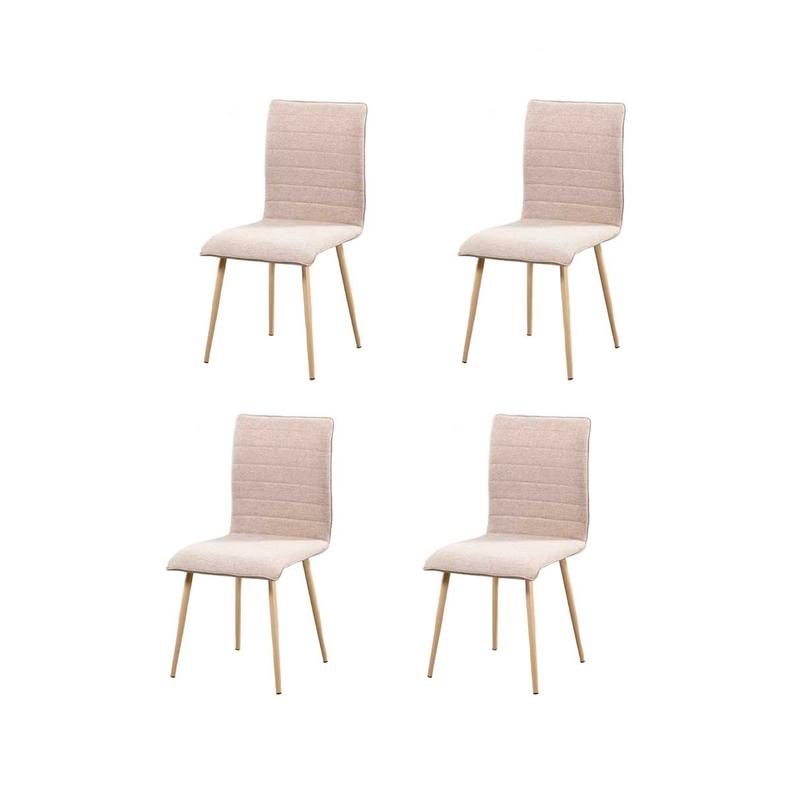 Oferta de Pack de 4 sillas Milos beige 87x45x53 cm por 149€ en Embargos a lo bestia