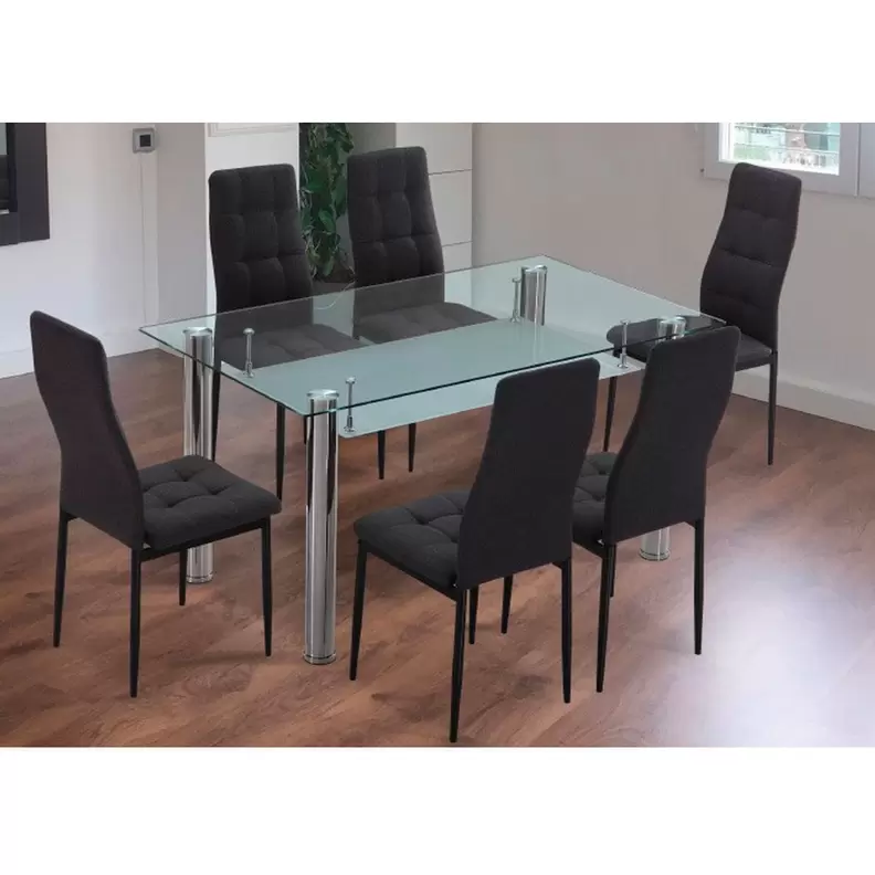 Oferta de Conjunto de comedor 1 mesa Pranzo + 6 sillas Zuni por 259€ en Embargos a lo bestia