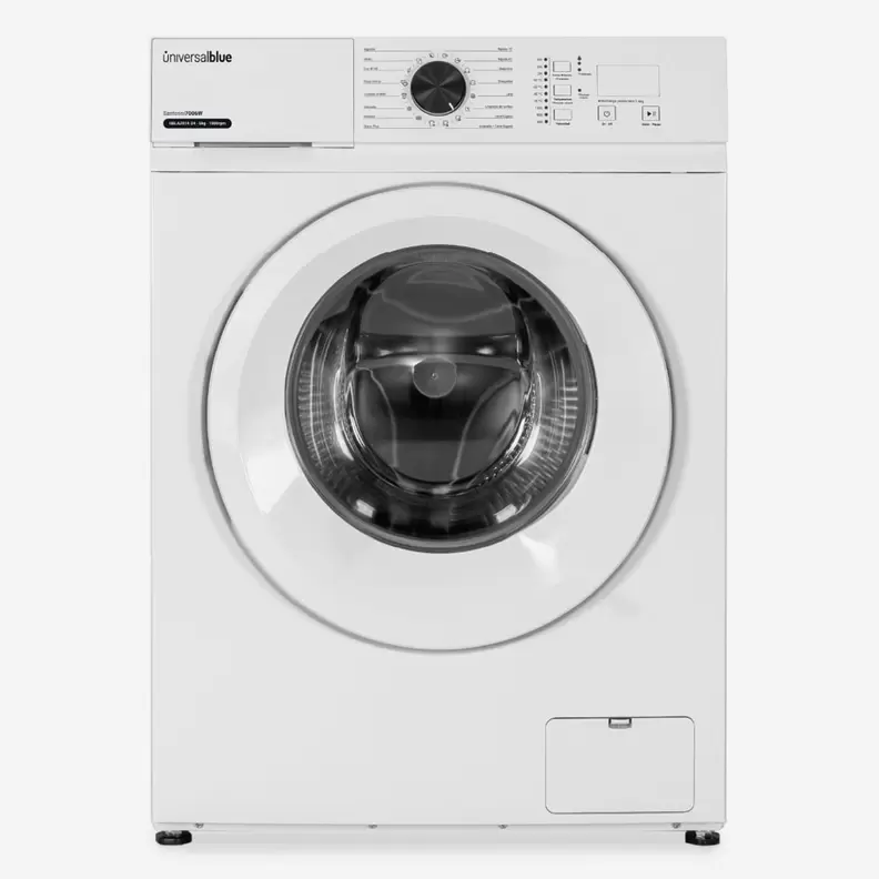 Oferta de Lavadora Santorini 7006W Universal Blue 6kg 1000 rpm 16 programas E blanco 85 cm por 246€ en Embargos a lo bestia