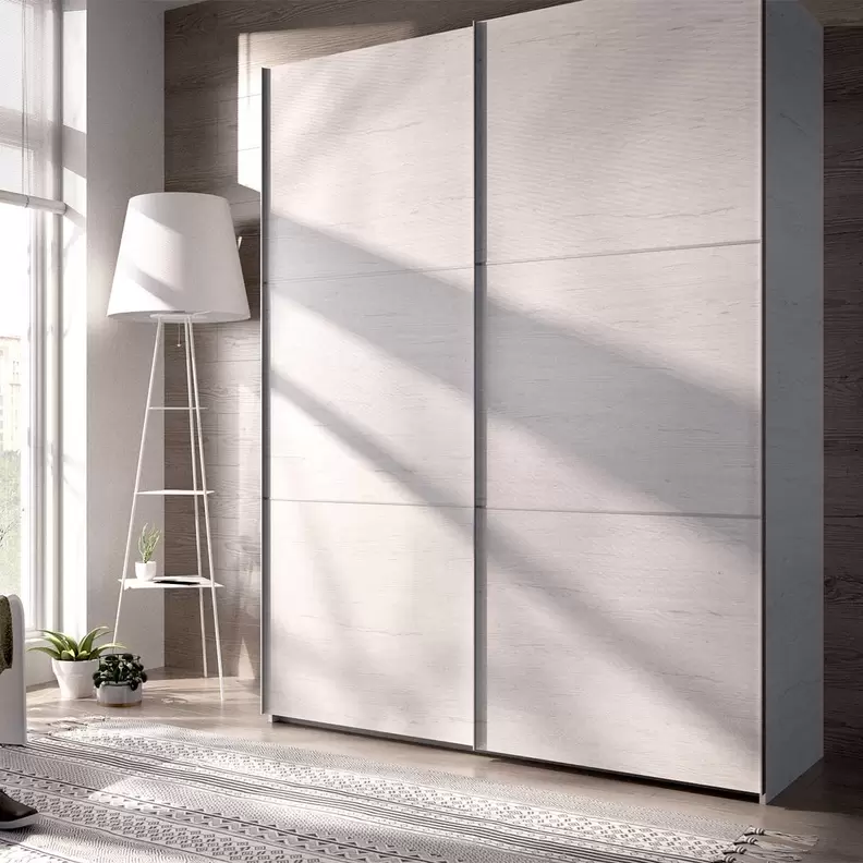 Oferta de Armario Slide 2 puertas correderas blanco Artik 204x150x65 cm por 299€ en Embargos a lo bestia