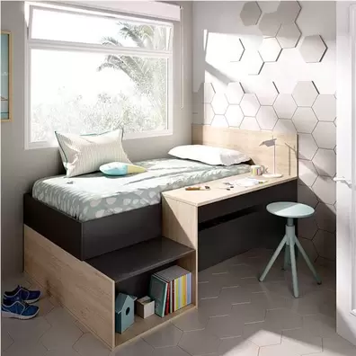 Oferta de Cama Mak con escritorio por 229€ en Embargos a lo bestia