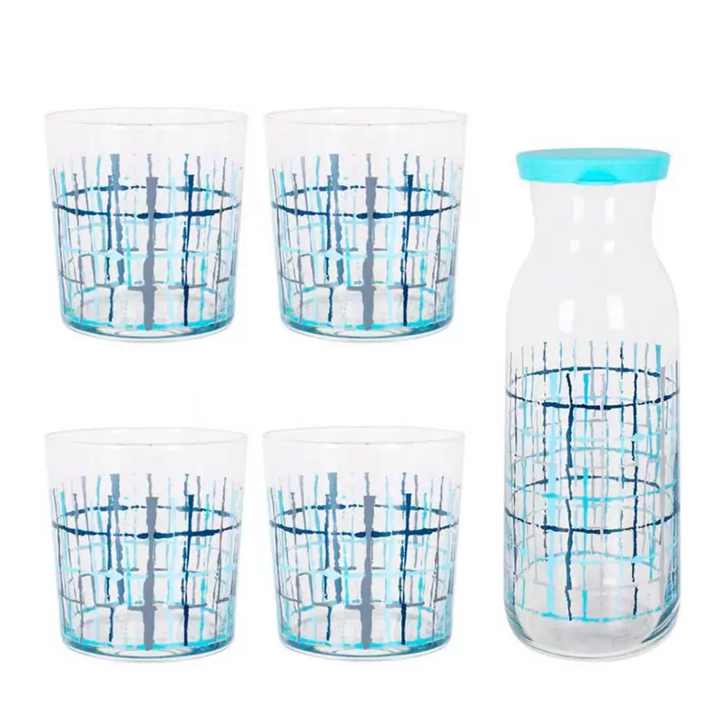 Oferta de Set de  1 jarra 1/2l + 4 vasos FONSB4536S1 345cc azul por 7,5€ en Embargos a lo bestia