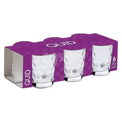 Oferta de Set 6 vasos de cristal Quid Kata 26 cl por 1,99€ en Embargos a lo bestia