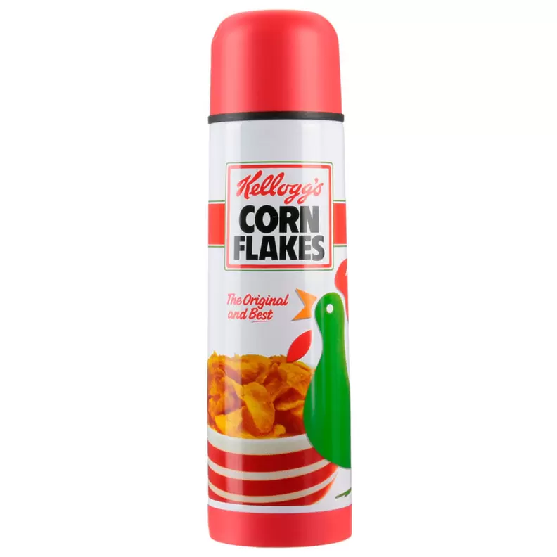 Oferta de Termo Corn Flakes Kellog's 450ml rojo Ø6,8x24,6 cm por 6,5€ en Embargos a lo bestia