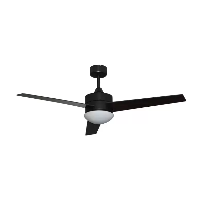Oferta de Ventilador de techo Milos 70W 3 aspas con mando a distancia negro Ø121 cm por 79€ en Embargos a lo bestia