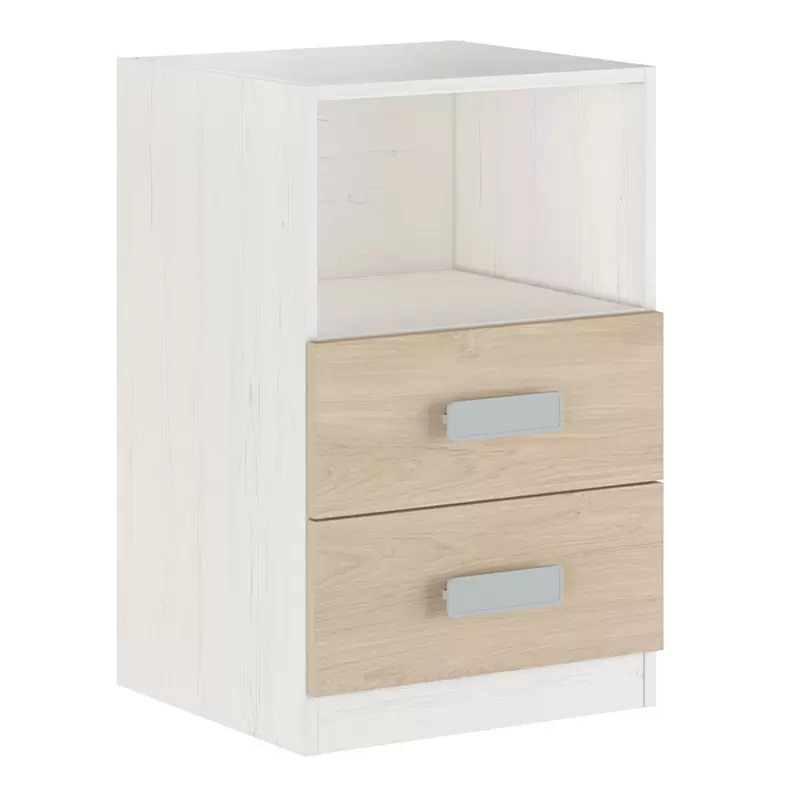 Oferta de Mueble bajo Donald 2 cajones 1 hueco 73x47,5x39,6 cm por 65,99€ en Embargos a lo bestia