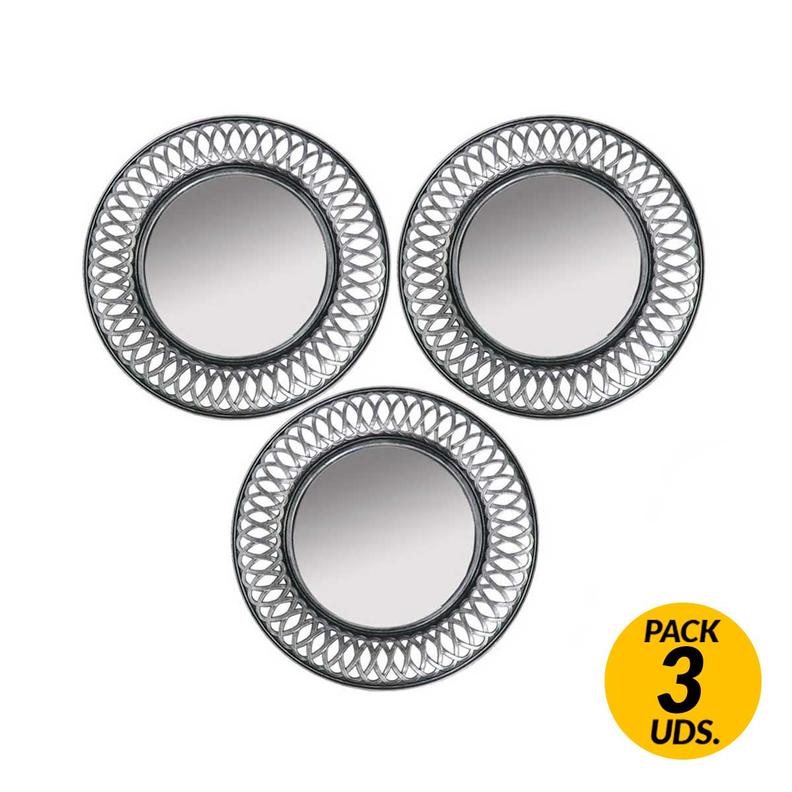 Oferta de Pack de 3 espejos estilo clásico Ø24 cm por 8,5€ en Embargos a lo bestia