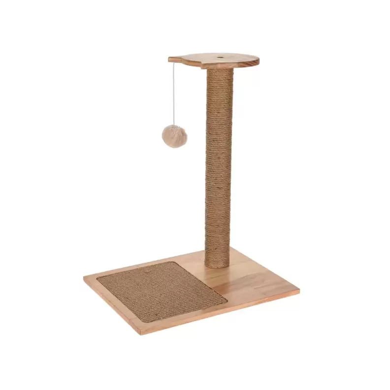 Oferta de Rascador para gatos con bola y soporte marrón 50x40x30 cm por 17,99€ en Embargos a lo bestia