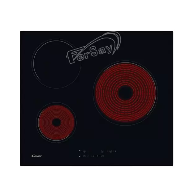Oferta de Vitrocerámica Candy 3 focos 60cm por 171,6€ en Fersay