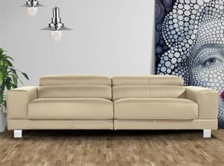 Oferta de Sofá con asientos deslizantes tapizado en piel MODELO LENICA por 2237€ en Hipermueble