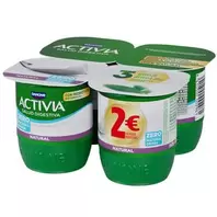 Oferta de Yogur Activia Bífidus Desnatado Natural 4UD por 2€ en Hiperber