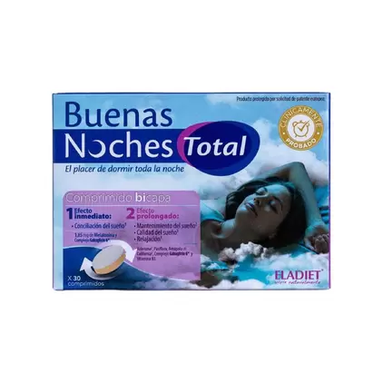 Oferta de Buenas Noches Total con Melatonina 1,85mg 30comp por 12,15€ en Herbolario Navarro