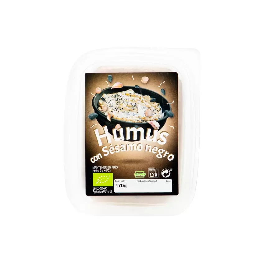 Oferta de Hummus de Sésamo Negro y Ajo 170g por 2,96€ en Herbolario Navarro