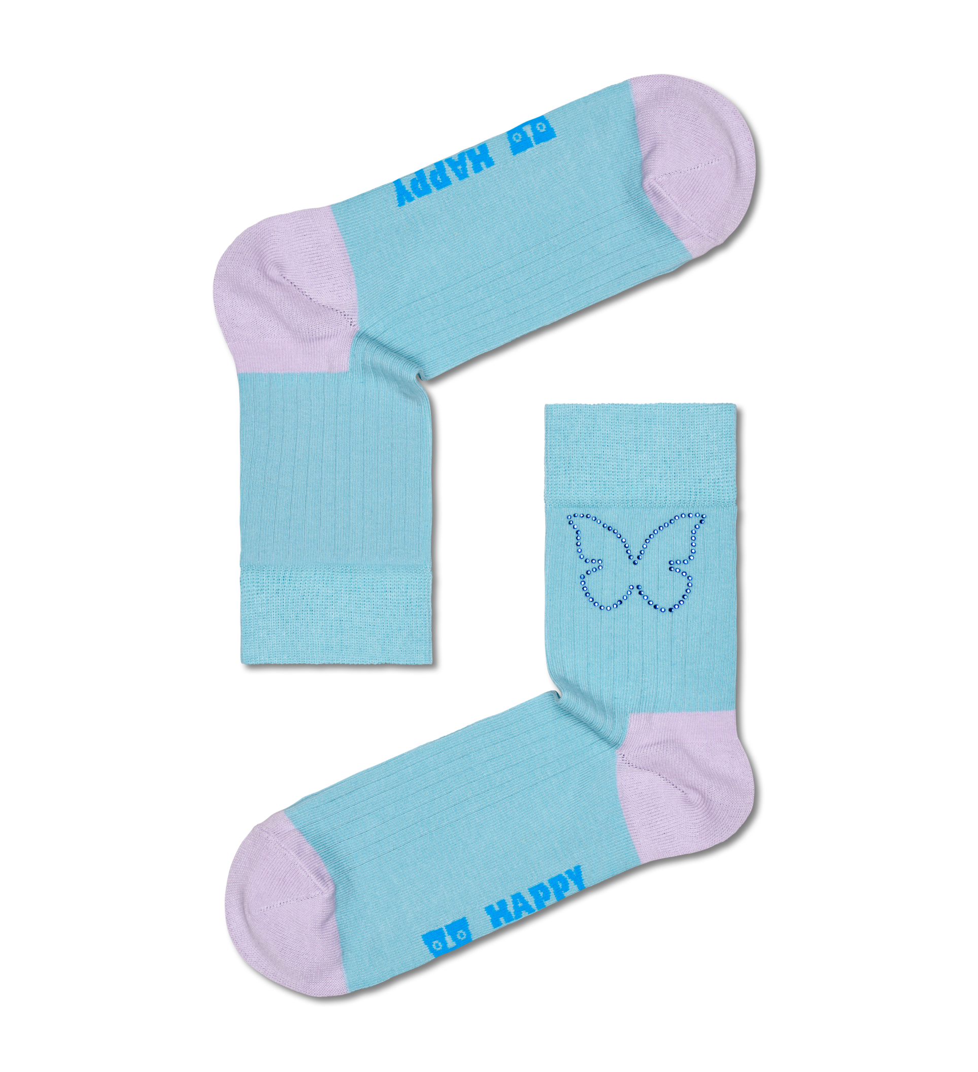 Oferta de Butterfly Rhinestone 1/2 Crew Sock por 11,2€ en Happy Socks