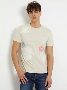 Oferta de Camiseta con bordado floral por 50€ en Guess