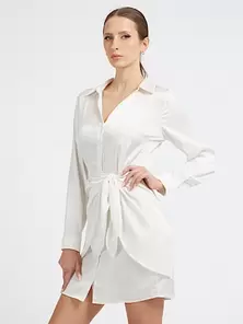 Oferta de Vestido camisero de satén por 65€ en Guess