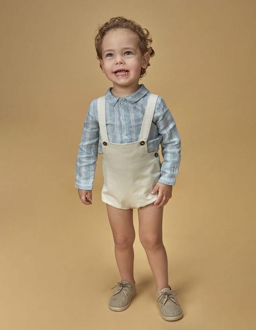 Oferta de Camisa cuello bebé rayas azul claro por 39,99€ en Gocco