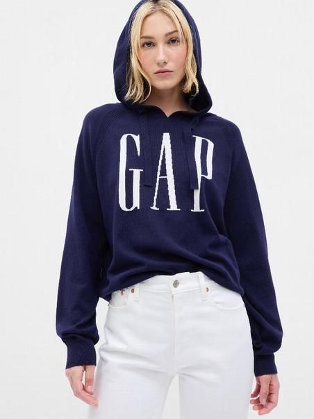 Oferta de Mujer | Sudadera con capucha y logo Gap en intarsia por 32€ en GAP