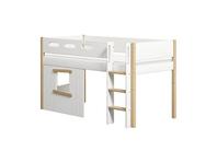 Oferta de Cama media-alta, escalera recta y frontales de cama para casa del árbol, marco de roble por 786,75€ en FLEXA