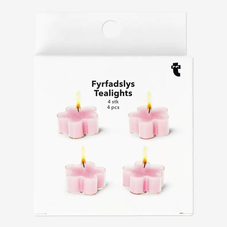 Oferta de Velas de té en forma de flor rosa - 4 pzas por 3€ en Flying Tiger