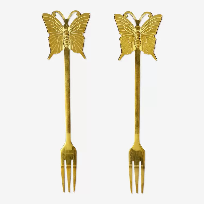Oferta de Tenedores dorados con mariposas - 2 pzas por 3,5€ en Flying Tiger