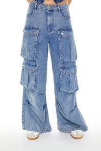 Oferta de Baggy Wide-Leg Cargo Jeans por 51€ en Forever 21