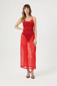 Oferta de Sheer Lace Maxi Slip Dress por 22€ en Forever 21