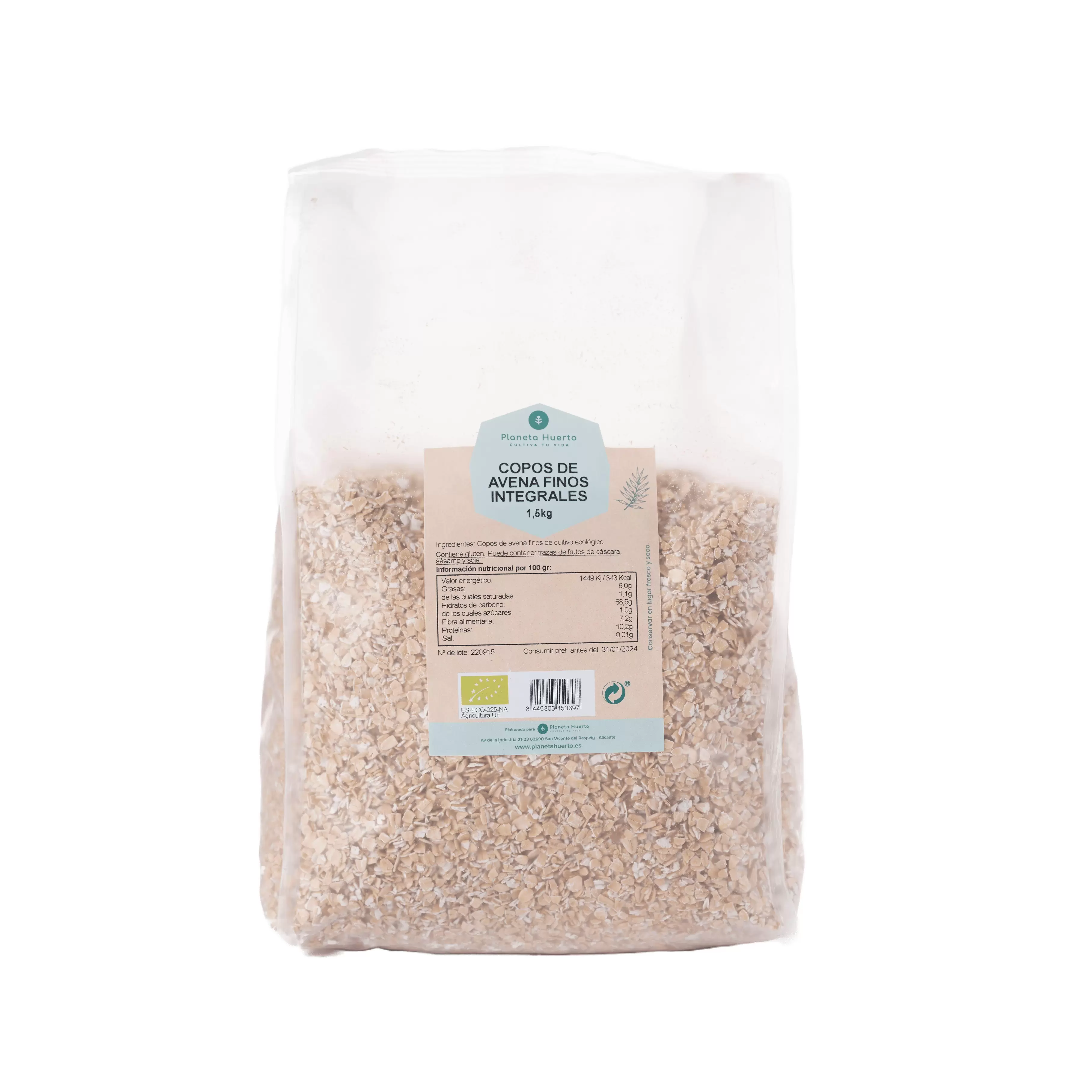 Oferta de Copos de Avena integral finos ECO Planeta Huerto por 1,85€ en Planeta Huerto