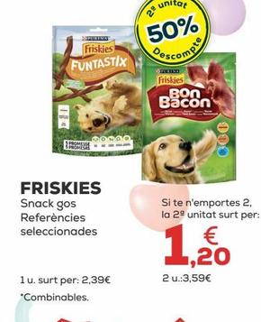 Oferta de Snacks para mascotas Friskies por 2,39€ en Kiwoko