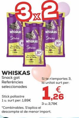 Oferta de Snacks Whiskas por 1,89€ en Kiwoko