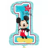 Oferta de GLOBO FORMA NÚMERO 1 MICKEY MOUSE por 9€ en Party Fiesta