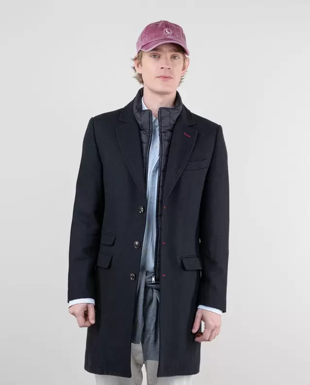 Oferta de Abrigo Paño Liso Negro por 219,9€ en El Ganso