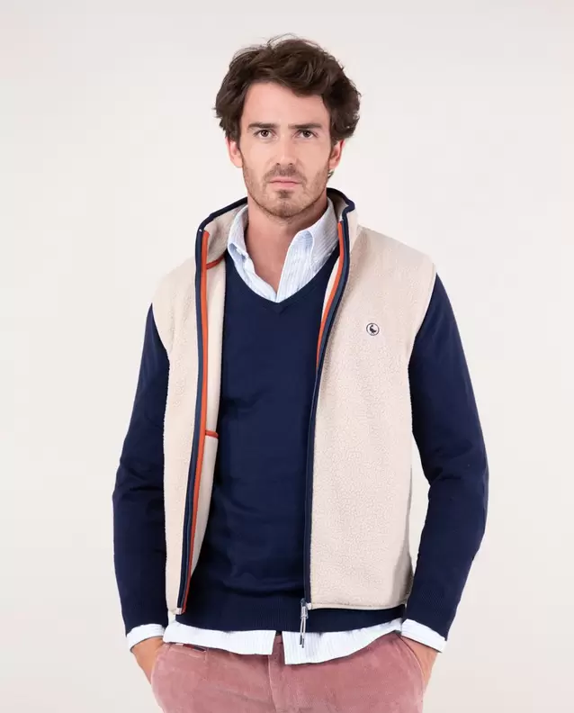 Oferta de Chaleco Polar Cremallera Crudo por 49,9€ en El Ganso