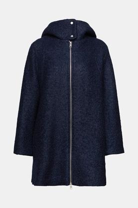 Oferta de Abrigo de rizo con capucha en mezcla de lana por 89,99€ en ESPRIT