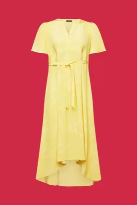 Oferta de Vestido midi con espalda fruncida y estampado por 69,99€ en ESPRIT